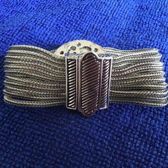 Large bracelet with crystalline stones - silver and golden tone - Picture 5 of 11